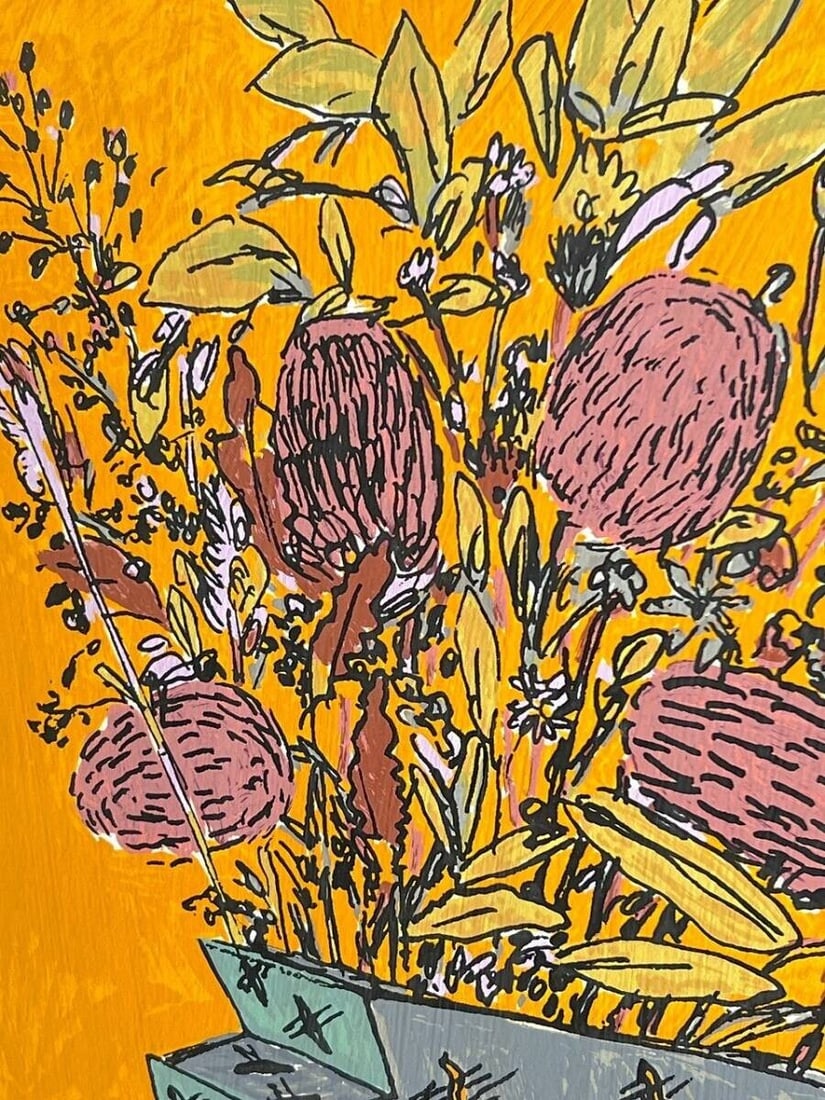 250 Ken Done Bush Flowers Framed Lithograph Pencil Signed 230/ - 6