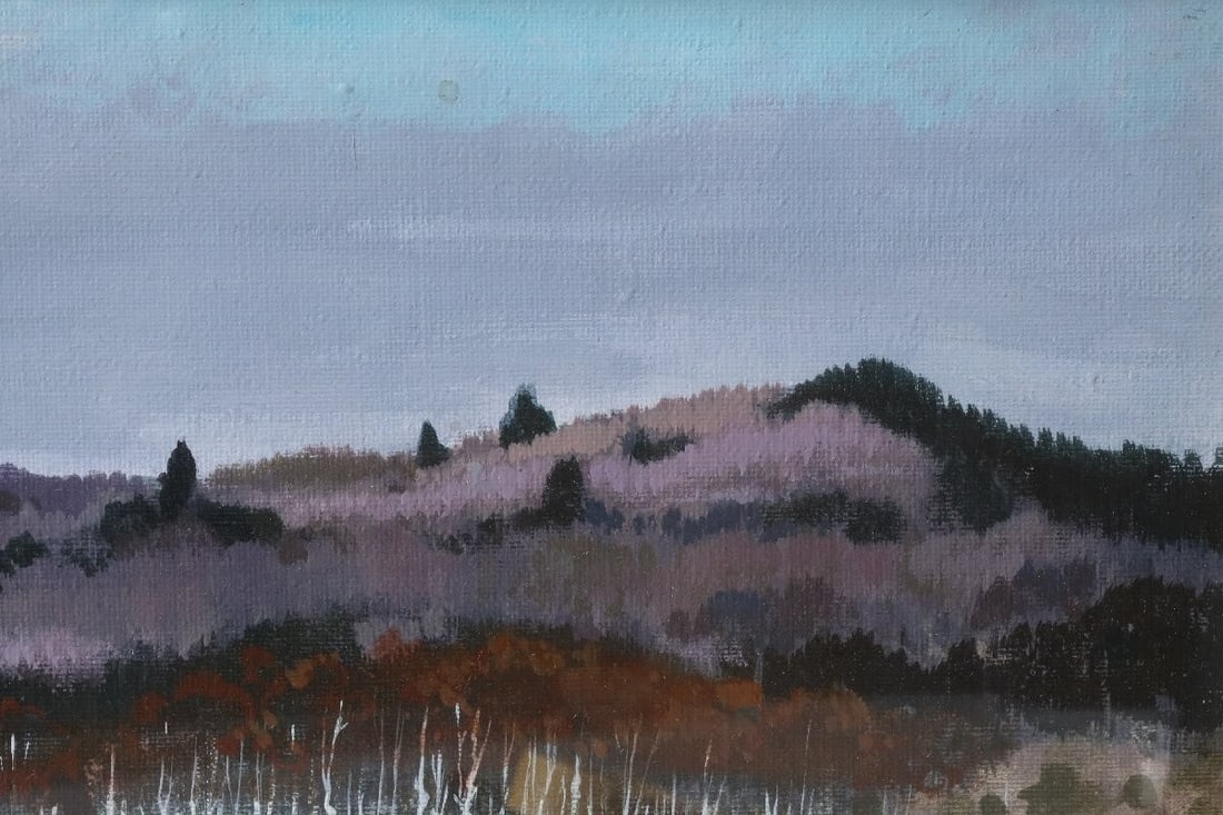 Landscape NICOLE ROUSSEAU-GROLEE (France) "Bruyeres" Oil Painting Framed - 2