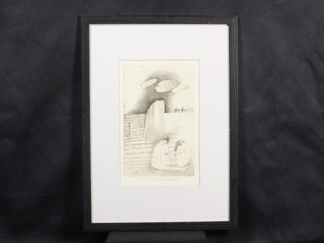 Art Veronika Paleckova "Portrait" Signed Etching Limited 30 Framed Czech - 2