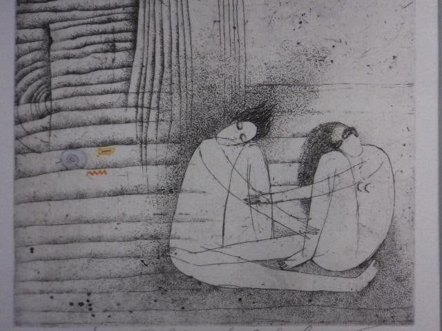 Art Veronika Paleckova "Portrait" Signed Etching Limited 30 Framed Czech - 4