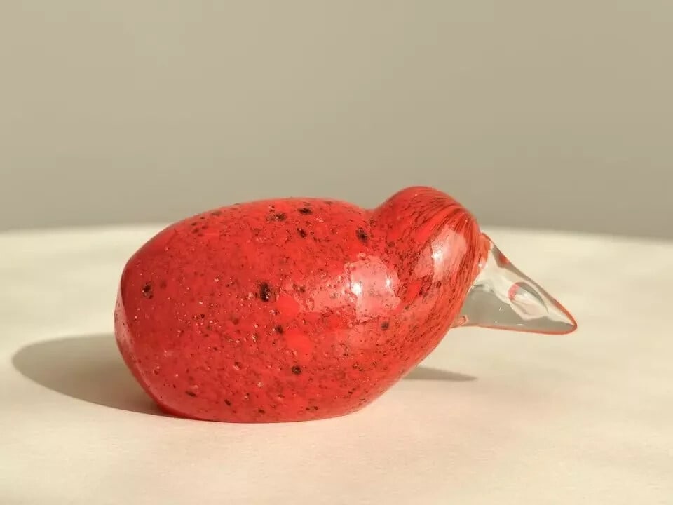 lengt - Art Kiwi Orange 2 Chi Frank Arabia Iittala Bird Height 3.5cm - width 7.3cm (1 of 8)