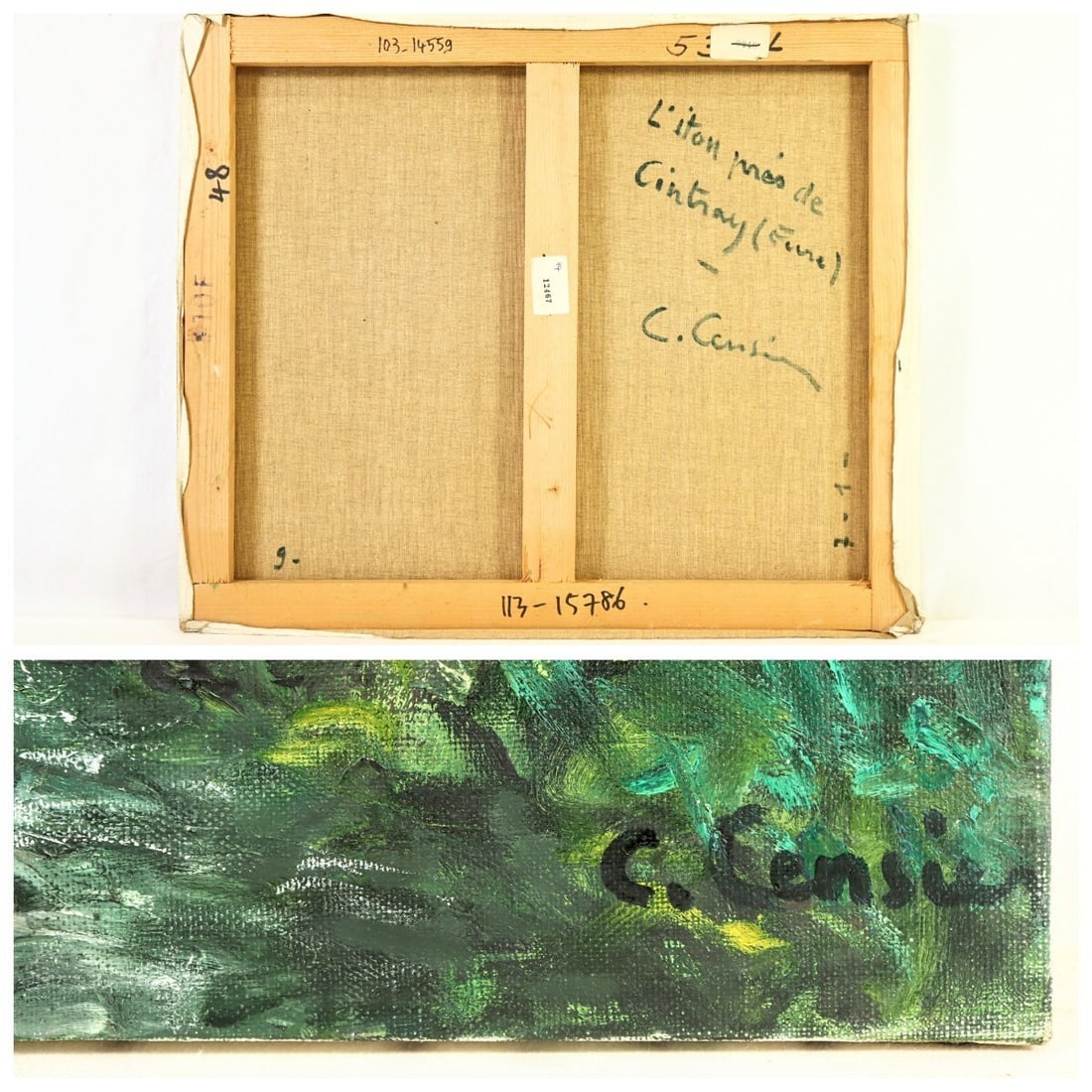 Eure" Constant Censier (French ) Original Oil Painting "L'iton prs de Cintray - 10