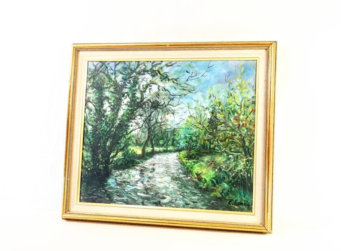 Eure" Constant Censier (French ) Original Oil Painting "L'iton prs de Cintray - 2