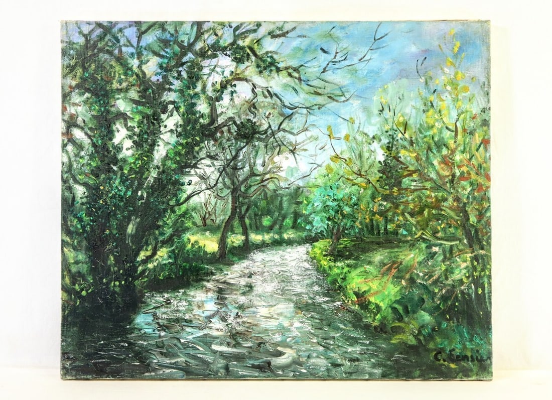 Eure" Constant Censier (French ) Original Oil Painting "L'iton prs de Cintray - 4