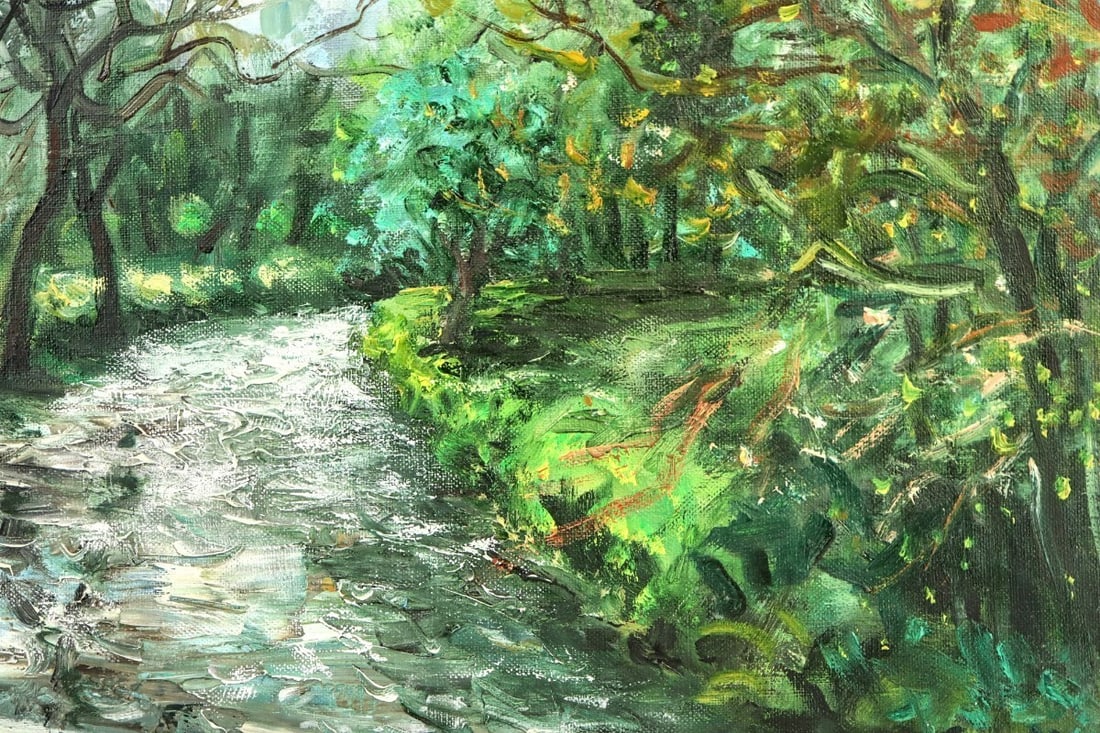 Eure" Constant Censier (French ) Original Oil Painting "L'iton prs de Cintray - 7