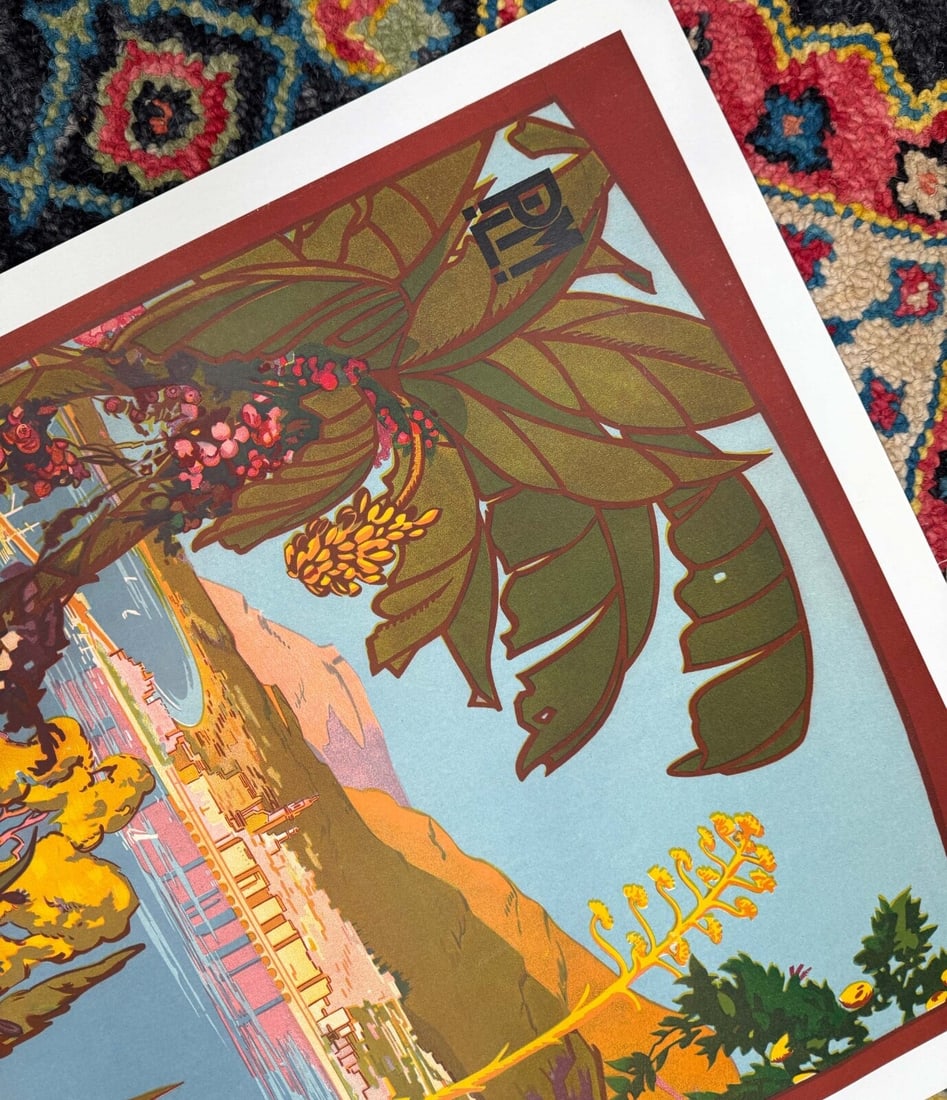 Railways Menton Poster By James Richard 1930 For Plm French - 3