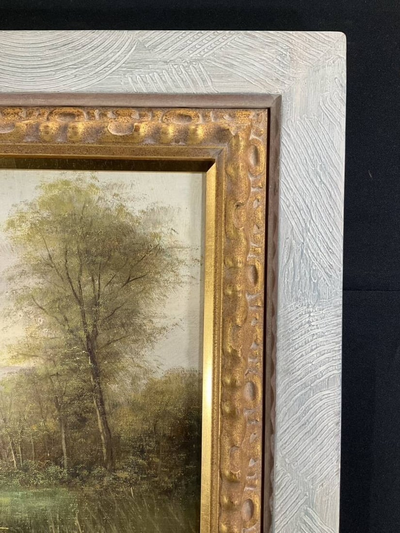 Framed Original Oil Painting European Landscape Windmill Signed Frederiks - 7