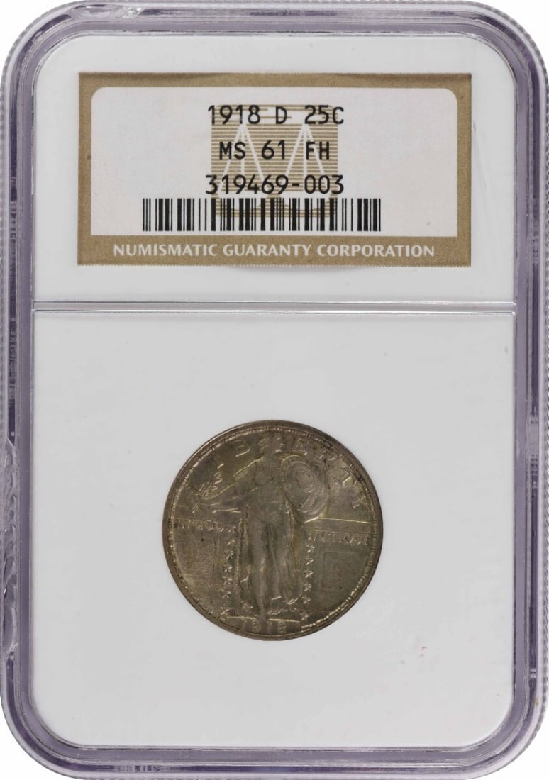 NGC 1918-D Standing Liberty Silver Quarter MS61FH (1 of 1)