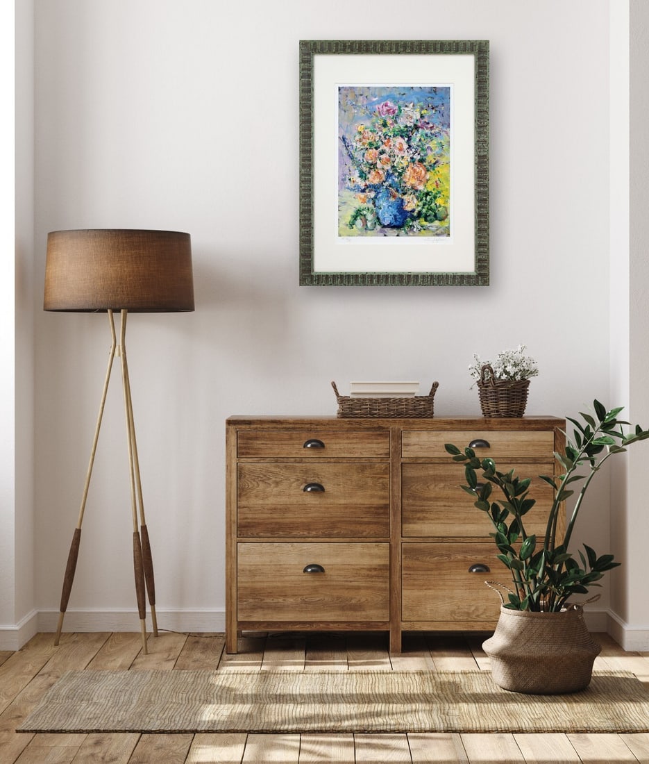 Flowers Rita Asfour Original Lithograph Pencil Signed Still Life Bouquet of - 2