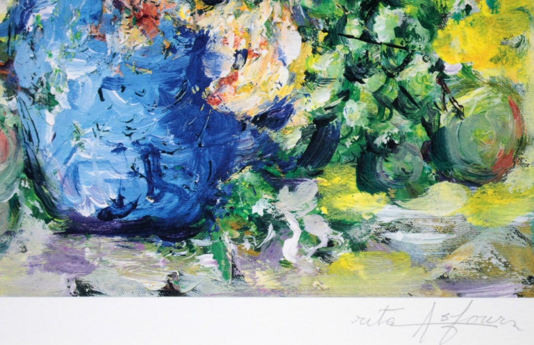 Flowers Rita Asfour Original Lithograph Pencil Signed Still Life Bouquet of - 7