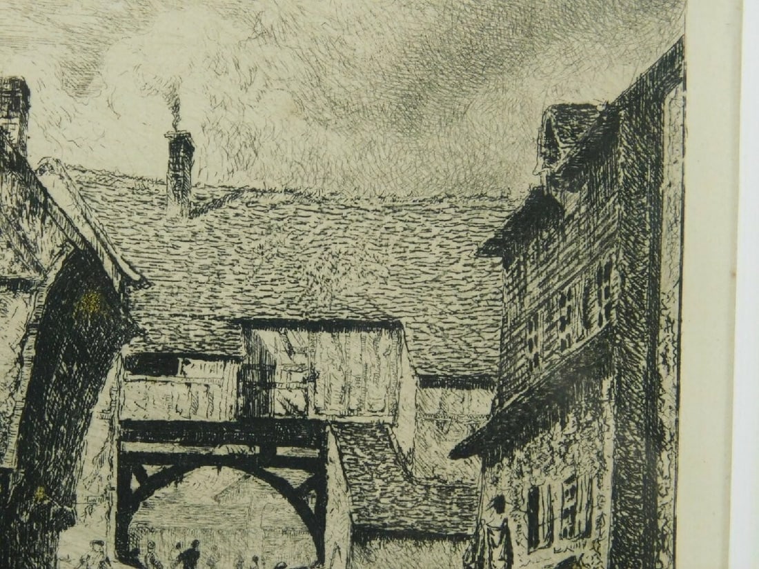 Framed Paul HUET (Paris) Original Etching Pencil Signed Numbered - 3