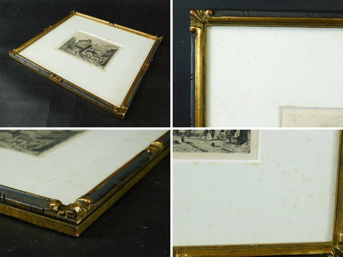 Framed Paul HUET (Paris) Original Etching Pencil Signed Numbered - 7