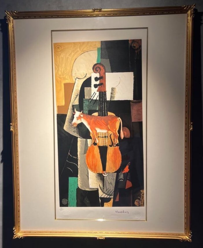 Rare Kazimir Malevich "Cow and Fiddle" Lithograph 191/ 300 Russian Art Framed: Rare Kazimir Malevich "Cow and Fiddle" Lithograph 191/ 300 Russian Art Framed This listing features Rare Kazimir Malevich "Cow and Fiddle" Lithograph 191/ 300 Russian Art Framed. Item specifics are pr