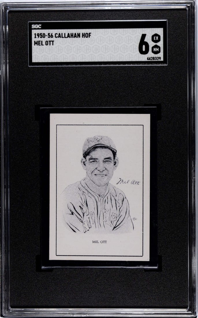 6 Mel Ott 1950-56 Callahan HOF SGC (1 of 2)