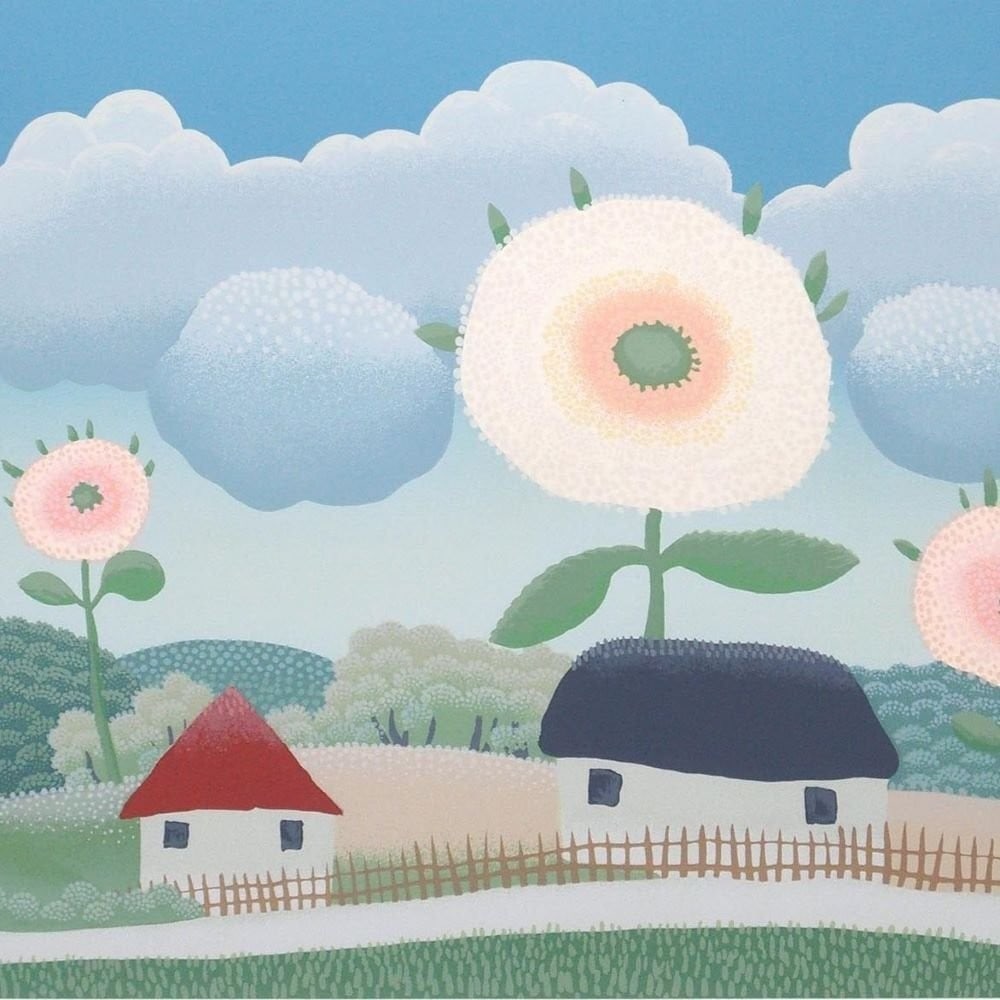 Framed Ivan Rabuzin (Croatia) "COTTAGES Flowers" Original Silk Screen Signed - 3