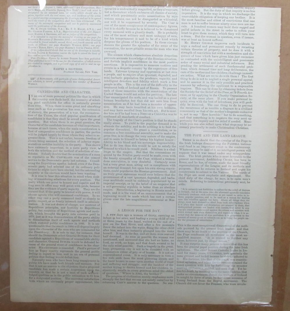 1881 Harper's Weekly Newspaper Princeton Baseball Framed 190156 - May 14 - 2