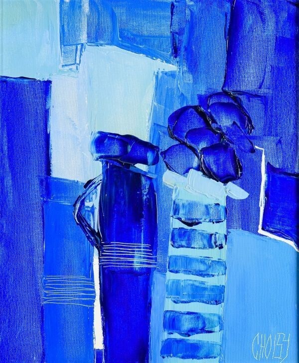 Flower Christian Choisy Original Painting Oil on Canvas Signed Framed Still Life - 2