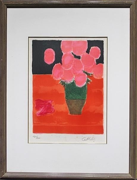 Limited Ed 100 - Bernard Cathelin "Roses and Red Pepper" Hand-Signed Lithograph (1 of 6)