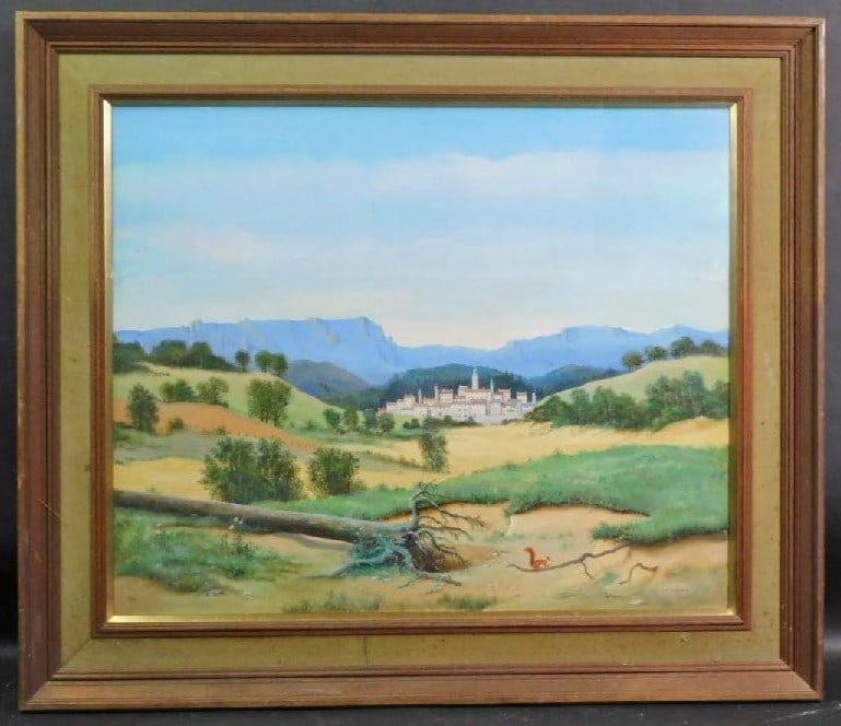 Framed - Jean-Claude Farjas Oil Painting F12 Paysage Romantique en t Signed (1 of 10)