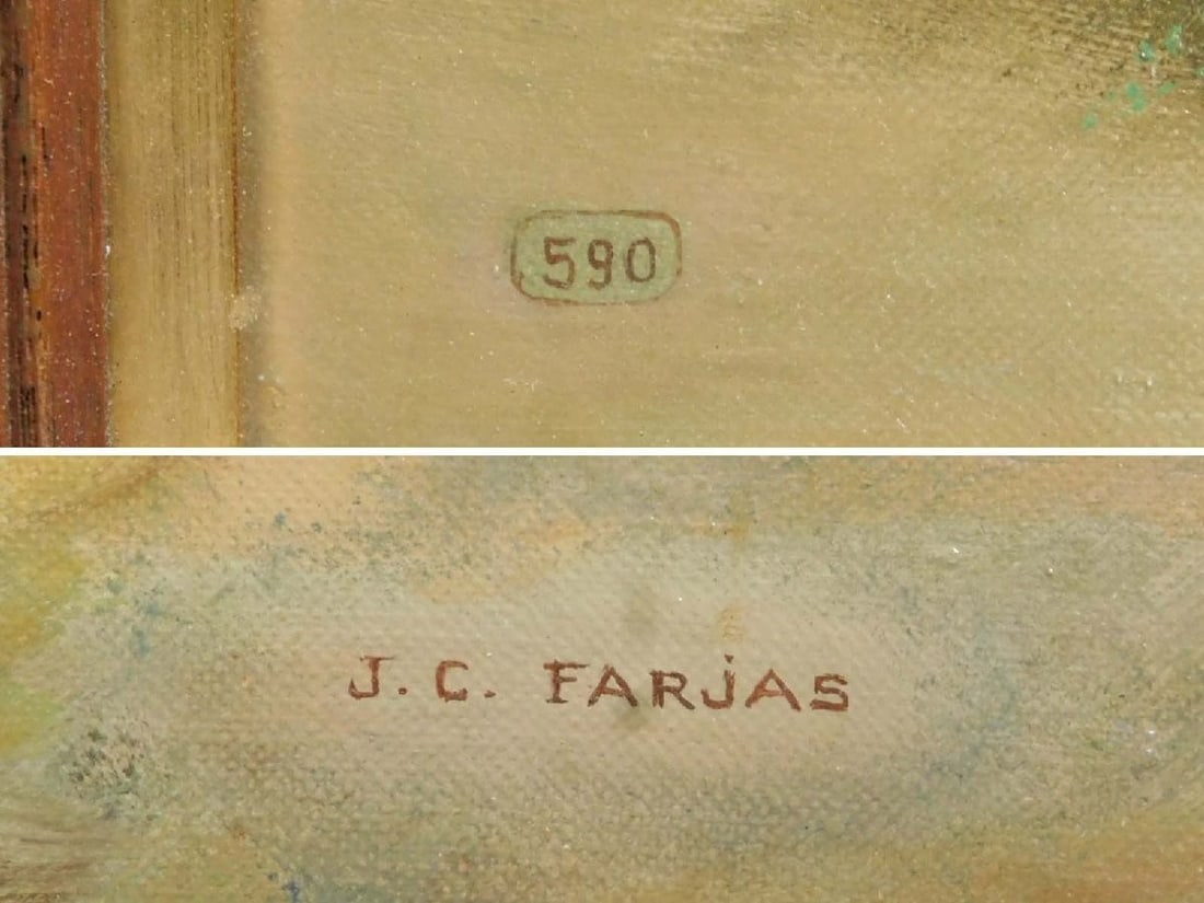 Framed - Jean-Claude Farjas Oil Painting F12 Paysage Romantique en t Signed - 4