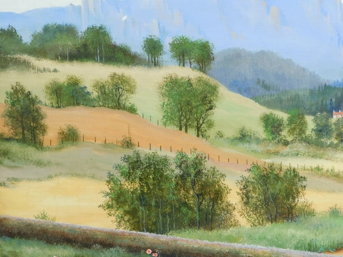 Framed - Jean-Claude Farjas Oil Painting F12 Paysage Romantique en t Signed - 7