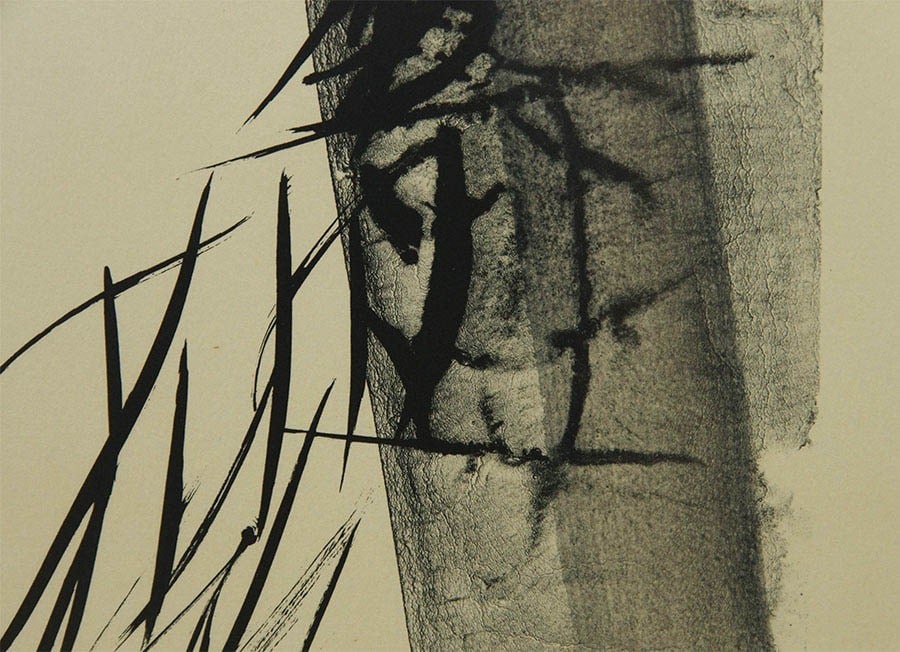 Art Toko Shinoda ROSE 1976 Original Lithograph Signed 29/ 35 Japanese Abstract - 4