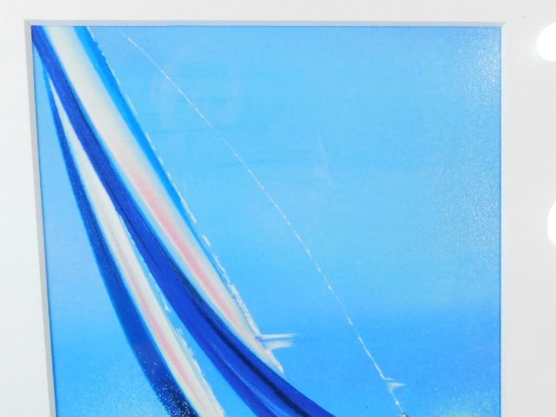 Framed Victor Spahn Lithograph Sailing Boat Americas Cup Signed Numbered 40/ 200 - 3