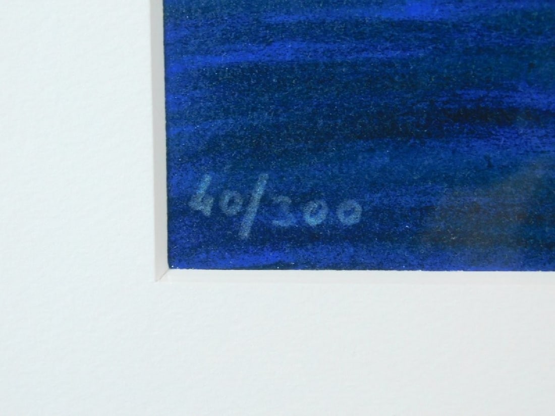 Framed Victor Spahn Lithograph Sailing Boat Americas Cup Signed Numbered 40/ 200 - 7