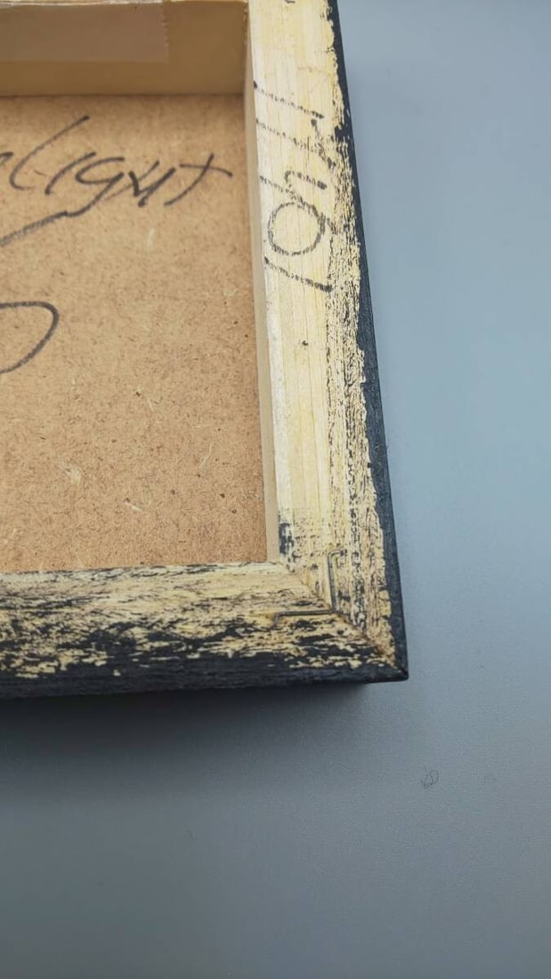 BLUE LIGHT Acrylic painting Signed 10.2cm x 10.2cm Original - ANDY LAKEY - 4