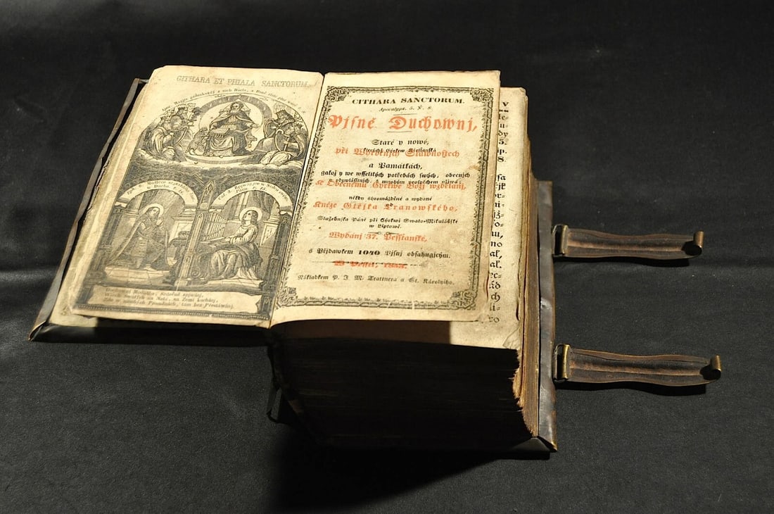 rare Czech prayer book 1853 Antique Bible Very - 6