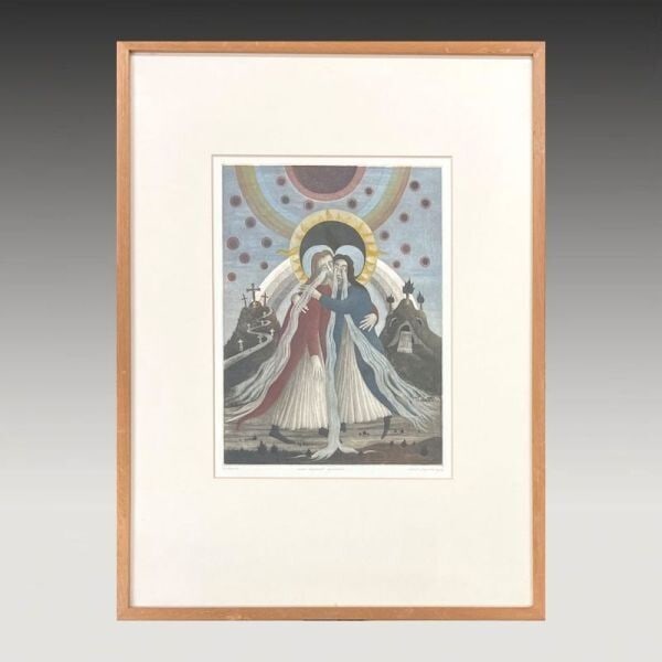 "Maria" Steiner Ernst (Swiss) Original Etching Print Signed Numbered Framed - 2