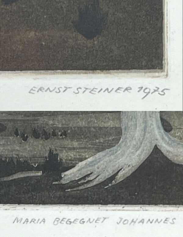 "Maria" Steiner Ernst (Swiss) Original Etching Print Signed Numbered Framed - 8