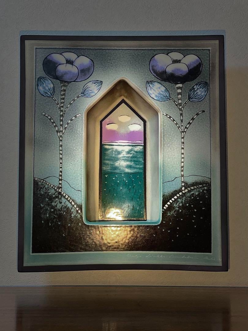 Signe Helj Liukko-Sundstrm Arabia Finland Candle Holder Ceramic Art Plate 1990 - 3