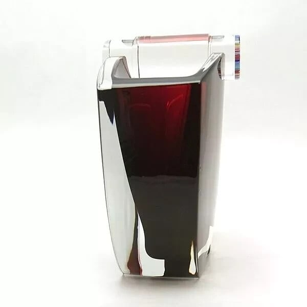 Bastide Baccarat Flower Vase Oceanie Crystal/ Red by Thomas - 3