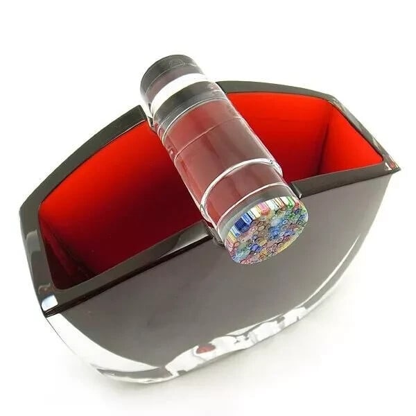 Bastide Baccarat Flower Vase Oceanie Crystal/ Red by Thomas - 5