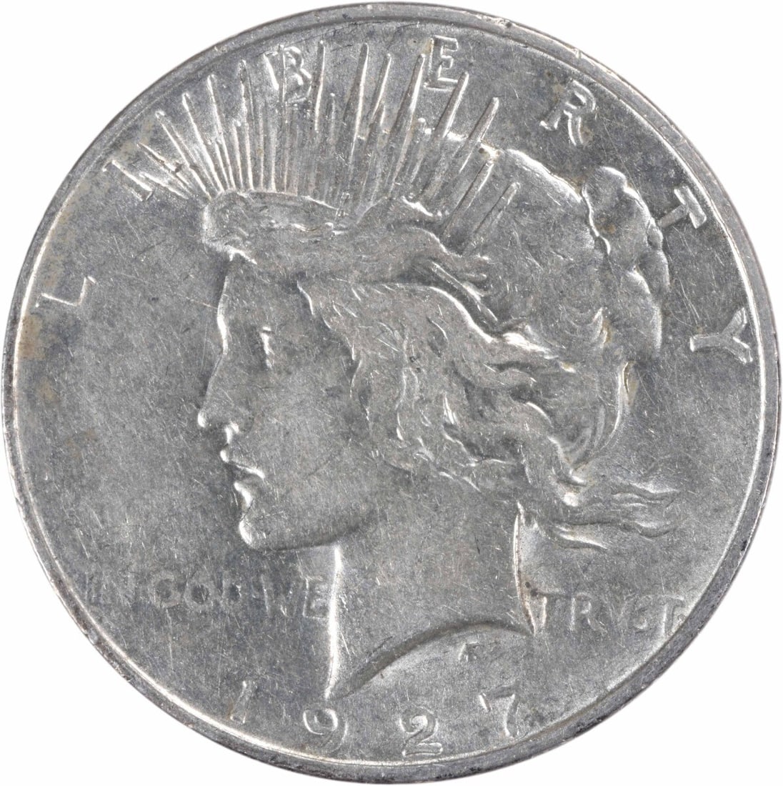 Uncertified 1927-D Peace Silver Dollar AU Slider (1 of 2)