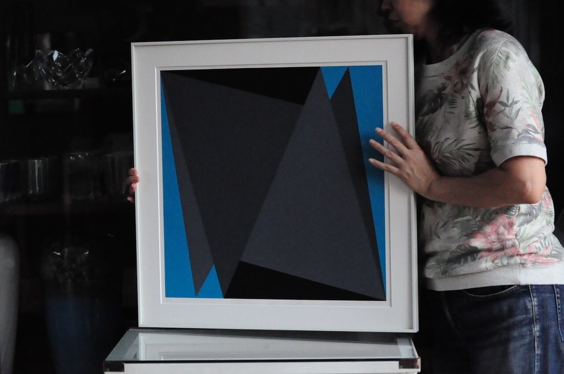 Composition Helmut Sundhaussen Silkscreen Edition Autographed Abstract Geometric - 13