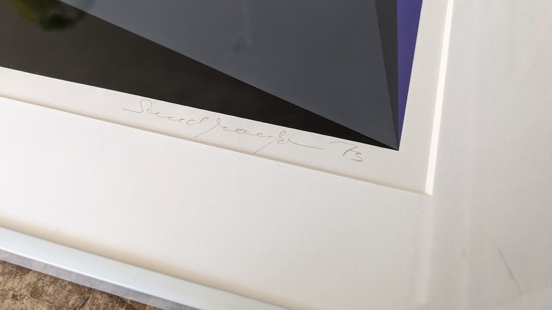 Composition Helmut Sundhaussen Silkscreen Edition Autographed Abstract Geometric - 6