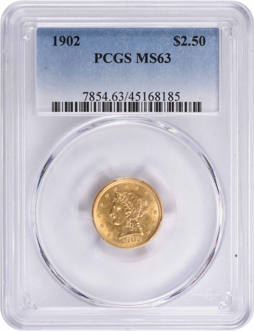 PCGS 1902 $2.50 Gold Liberty Head MS63 (1 of 3)