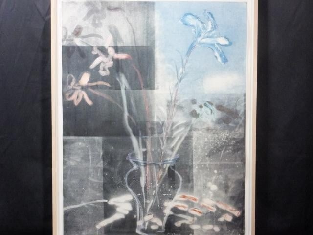 1984 Mary Frank (UK) Original Monoprint on wove Signed in pencil "FLOWERS II" - 2