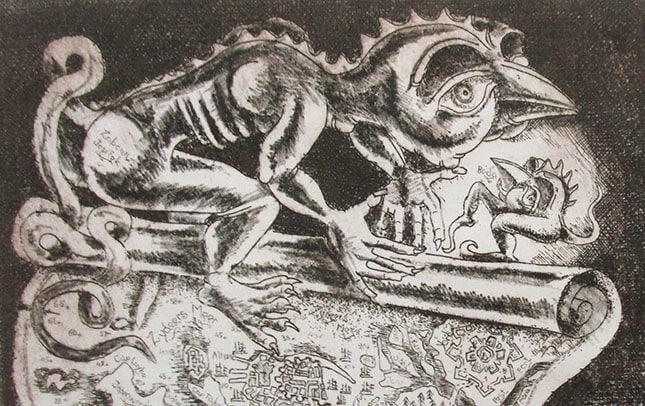 Art Jiri Havlicek "Beda Wunderland" 1978 Etching E.A. Signed Surrealist Czech - 3