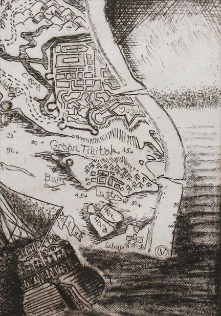 Art Jiri Havlicek "Beda Wunderland" 1978 Etching E.A. Signed Surrealist Czech - 6