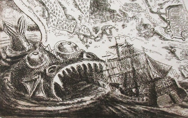 Art Jiri Havlicek "Beda Wunderland" 1978 Etching E.A. Signed Surrealist Czech - 7