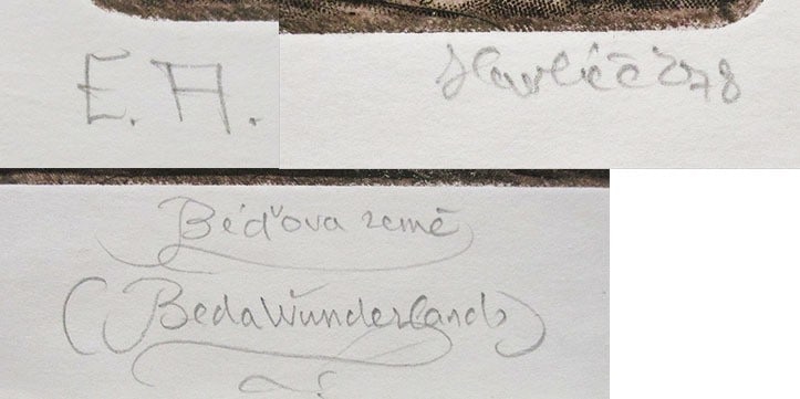 Art Jiri Havlicek "Beda Wunderland" 1978 Etching E.A. Signed Surrealist Czech - 8