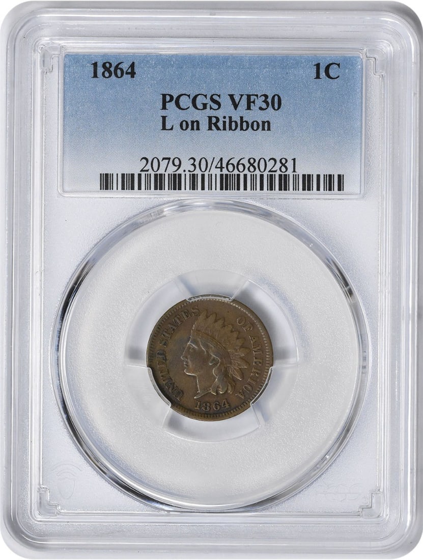 PCGS 1864 Indian Cent L on Ribbon VF30: PCGS 1864 Indian Cent L on Ribbon VF30 This listing features PCGS 1864 Indian Cent L on Ribbon VF30. Item specifics are provided below. Item Specifics: Country Of Origin: United States