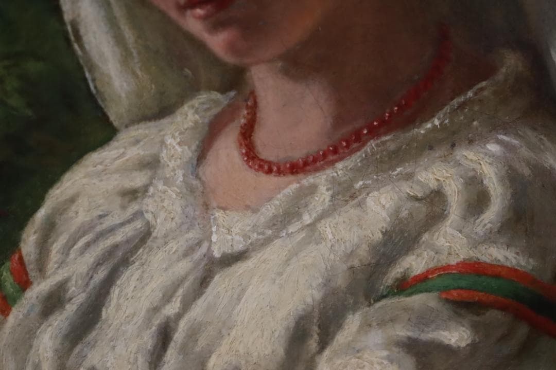 Painting Antique 19th Century Portrait by J.W. Chapman (1888)/ Original Oil - 11