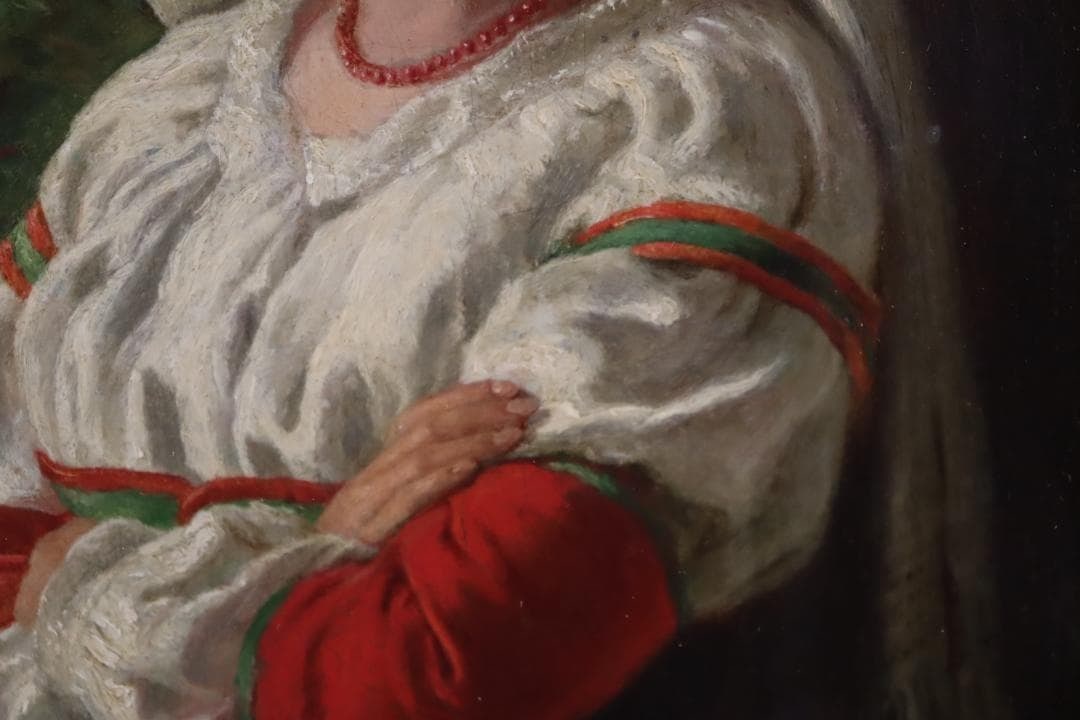 Painting Antique 19th Century Portrait by J.W. Chapman (1888)/ Original Oil - 12