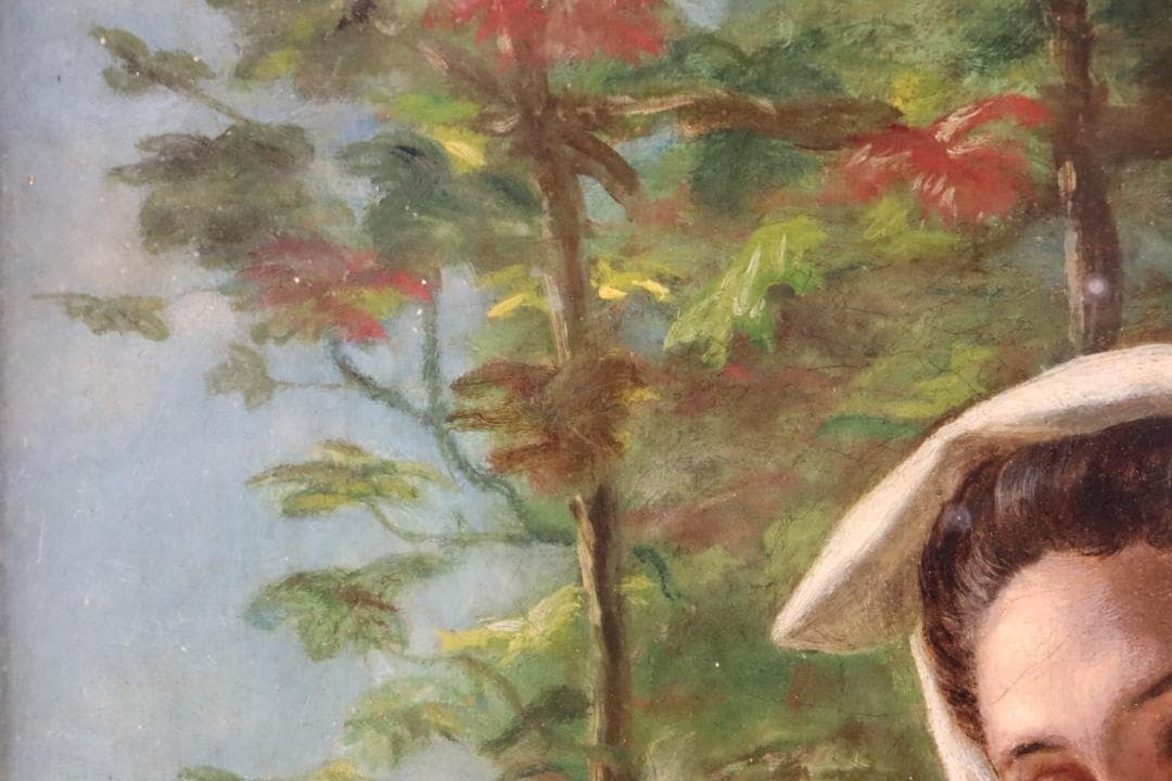 Painting Antique 19th Century Portrait by J.W. Chapman (1888)/ Original Oil - 5