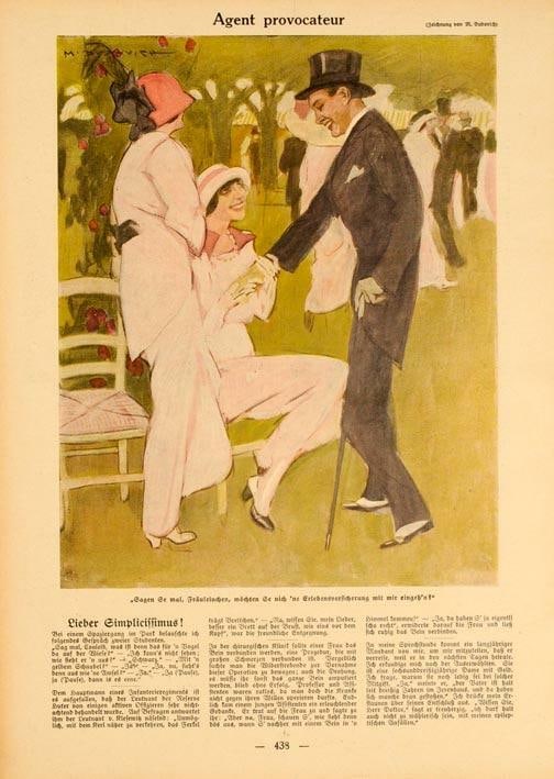 Original Simplicissimus 1913 By Marcello Dudovich Agent Provocateur On Linen: Original Simplicissimus 1913 By Marcello Dudovich Agent Provocateur On Linen This listing features Original Simplicissimus 1913 By Marcello Dudovich Agent Provocateur On Linen. Item specifics are