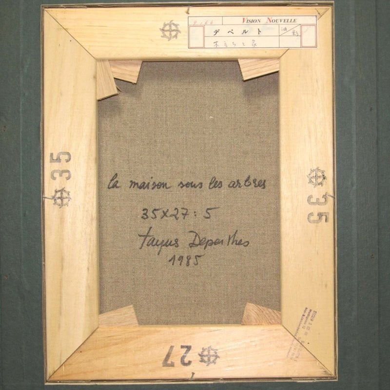 signed - Jack Depelt - oil painting on canvas - size 5 - "Trees and House - " 1985 - 5